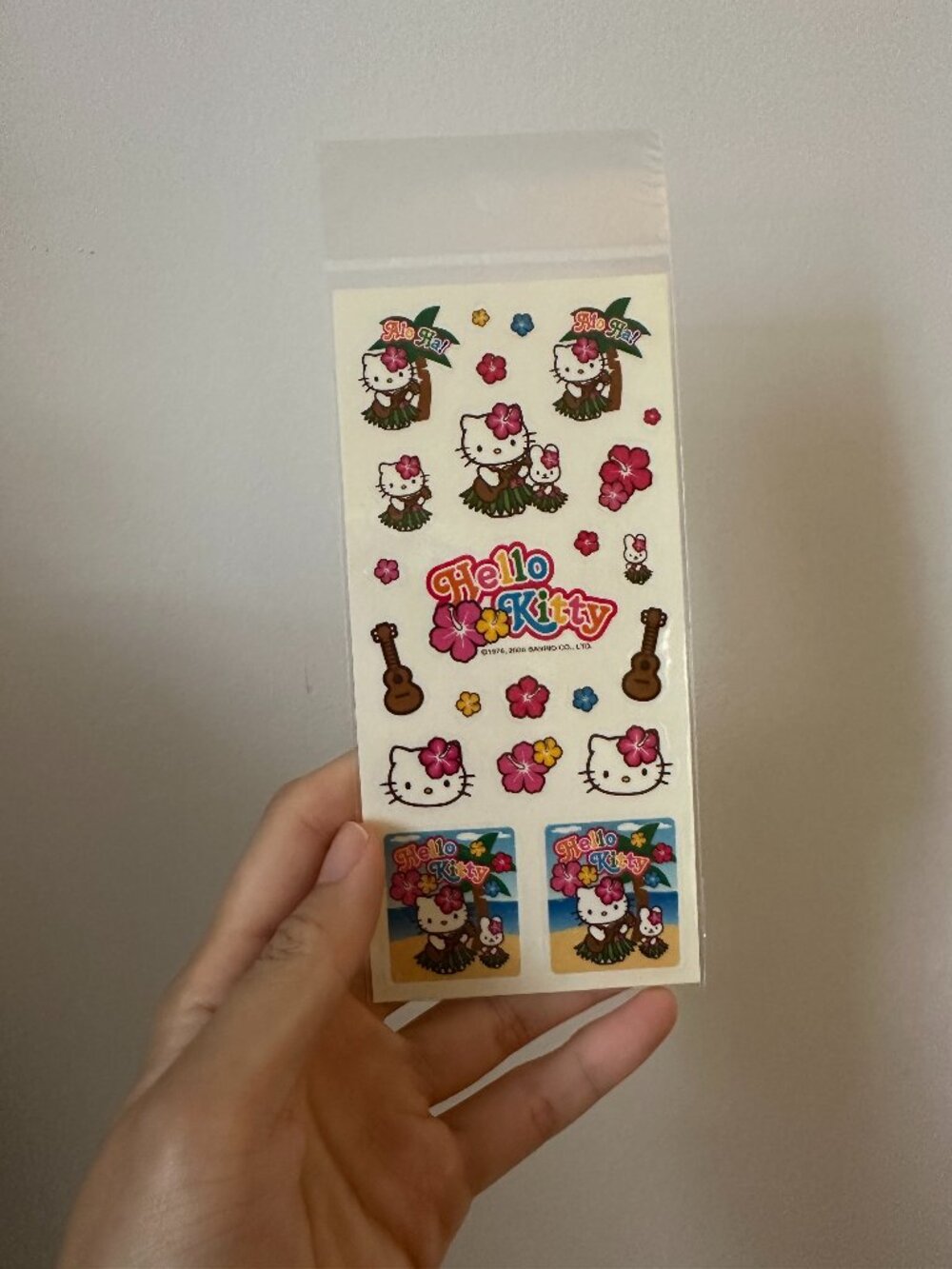 Vintage Sanrio Hello Kitty Aloha Hawaii Theme Stickers